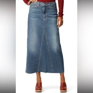 Levi Strauss Signature mid rise stretch denim maxi jeans skirt NEW,6(28)